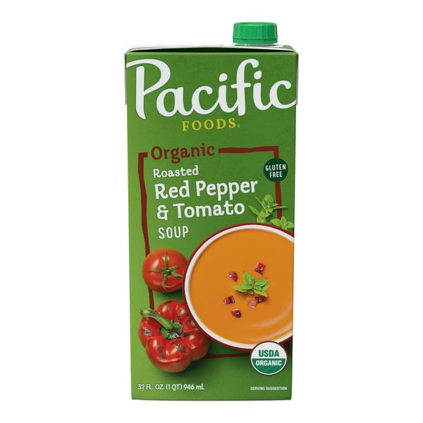 Soup, Broth & Bouillon Pacific Foods Foods Organic Roasted Red Pepper & Tomato Soup hero