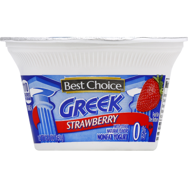 Yogurt Best Choice Yogurt, Non Fat, Strawberry, Greek hero