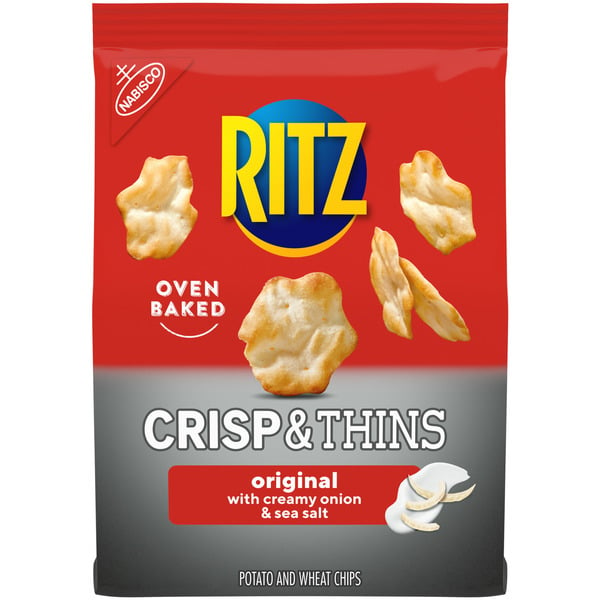 Crackers Ritz Crisp And Thins Original With Creamy Onion And Sea Salt Chips hero