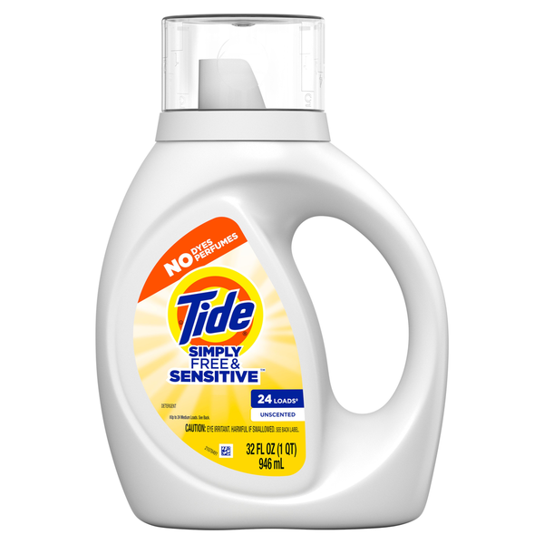 Tide Simply Liquid Laundry Detergent, Free & Sensitive hero