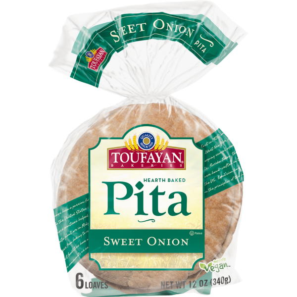 Tortillas/Wraps & Flat Breads Toufayan Bakeries Sweet Onion Pita hero