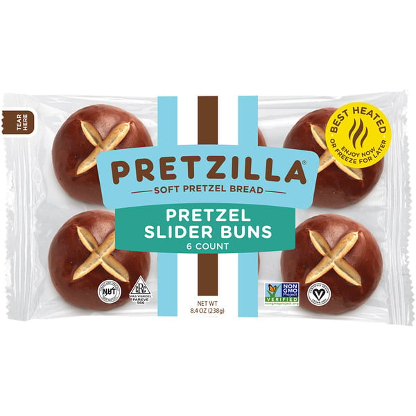 Buns & Rolls Pretzilla GMO-Free Soft Pretzel Slider Buns hero