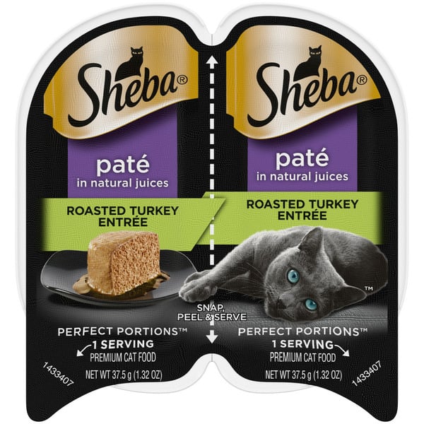 Cat Food & Care SHEBA PERFECT PORTIONS Wet Cat Food Pate, Roasted Turkey Entree hero