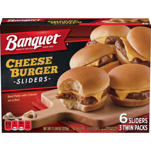 Frozen Appetizers & Sides Banquet Cheeseburger Sliders Twin Pack hero