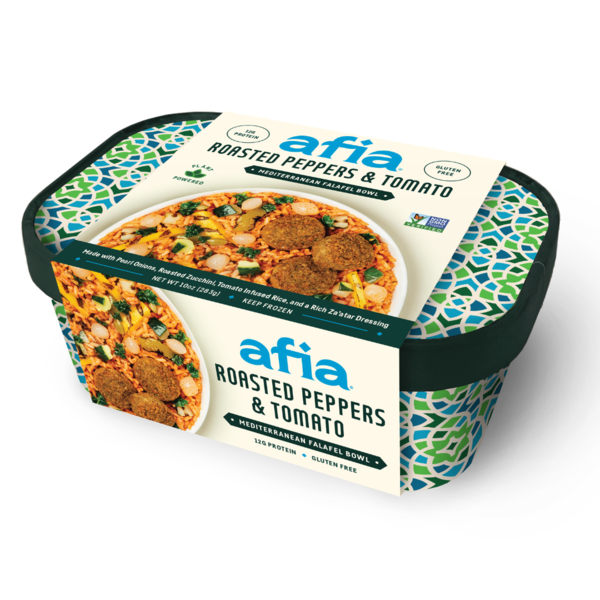 Frozen Meals Afia Roasted Peppers & Tomato Mediterranean Falafel Bowl hero