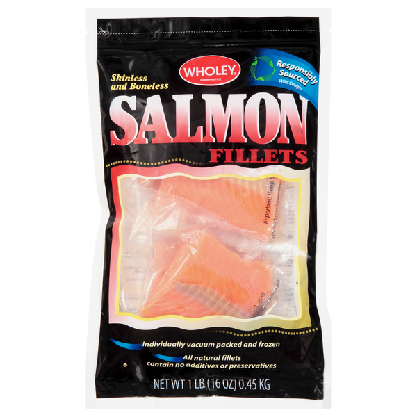 Frozen Meat & Seafood Wholey Salmon, Fillets, Skinless and Boneless hero