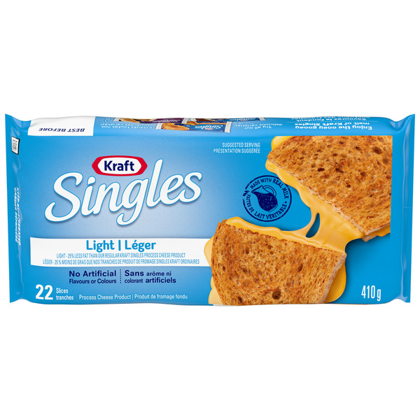 Packaged Cheese Kraft Singles Original Light hero