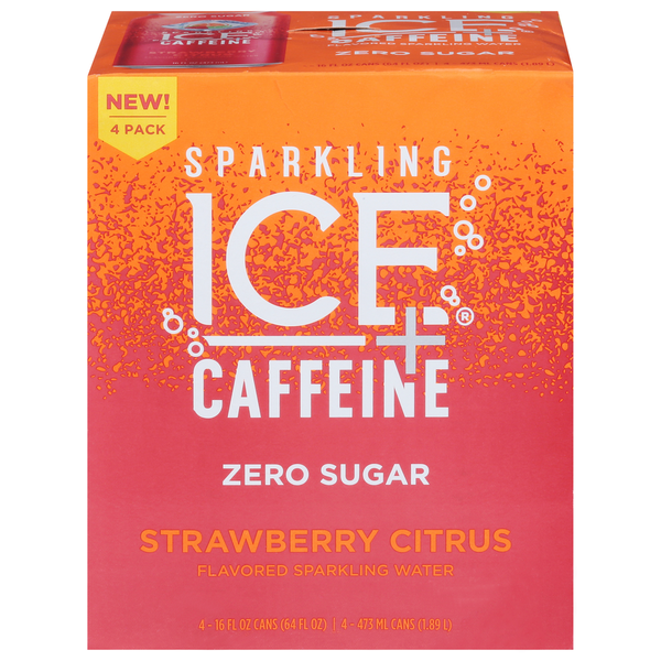 Water, Seltzer & Sparkling Water Sparkling Ice Sparkling Water, Zero Sugar, Strawberry Citrus Flavored, 4 Pack hero