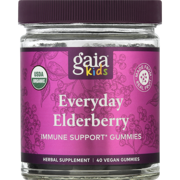 Mushrooms, Herbs & Tinctures Gaia Herbs Everyday Elderberry, Gummies hero