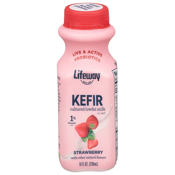 Yogurt, Kefir & Smoothies Lifeway Kefir, Lowfat, 1% Milkfat, Strawberry hero