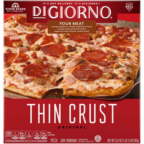 Frozen Pizza DiGiorno Frozen Pizza - Classic Thin Crust Pizza - Four Meat Pizza hero