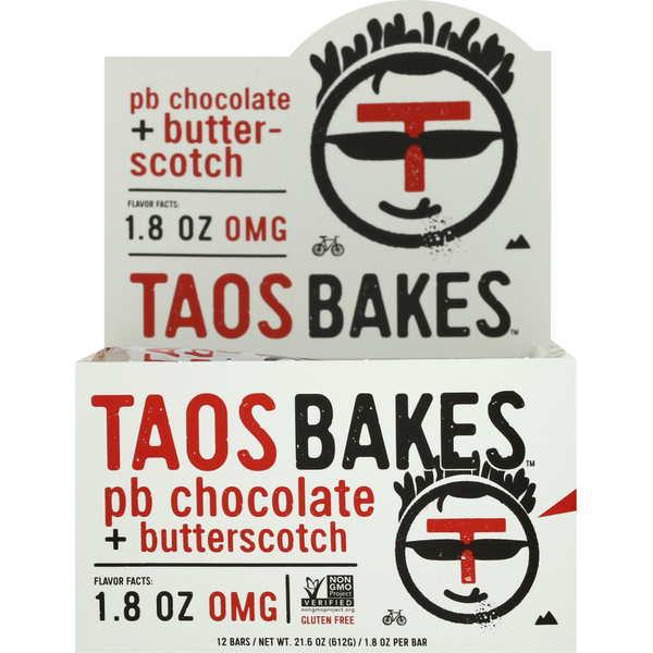 Protein & Meal Replacements Taos Bakes Bars, PB Chocolate + Butterscotch hero