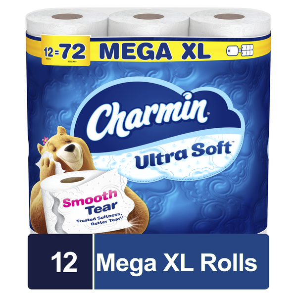 Paper Goods Charmin Ultra Soft Toilet Paper Super Mega Rolls hero