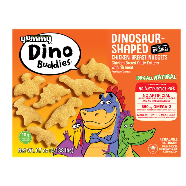 Lunch Meat Yummy Dinosaur-Shaped, Chicken Breast Nuggets hero