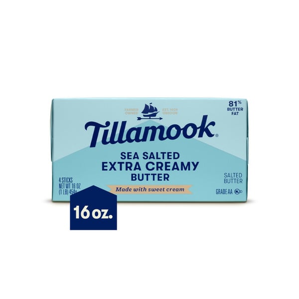 Butter Tillamook Extra Creamy Salted Butter Sticks hero