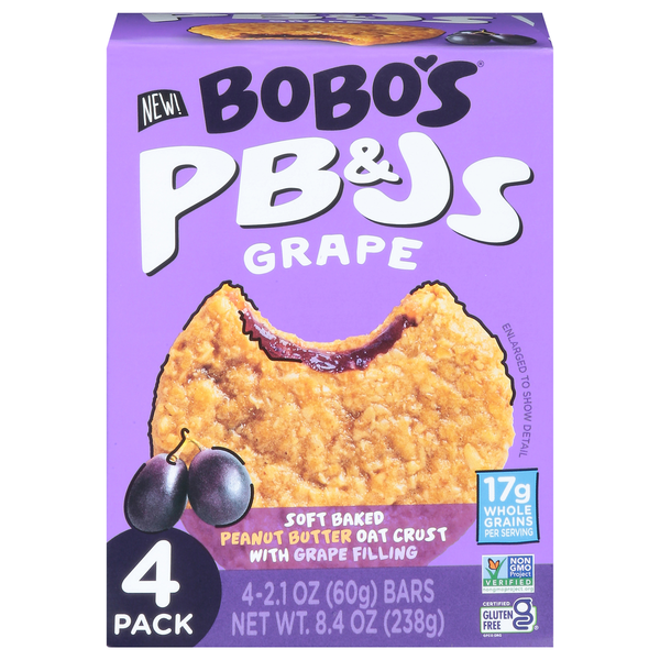 Bobo's PB&Js, Grape, 4 Pack hero