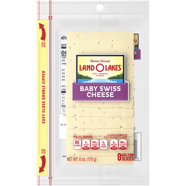 Packaged Cheese Land O Lakes Sliced Baby Swiss Cheese hero