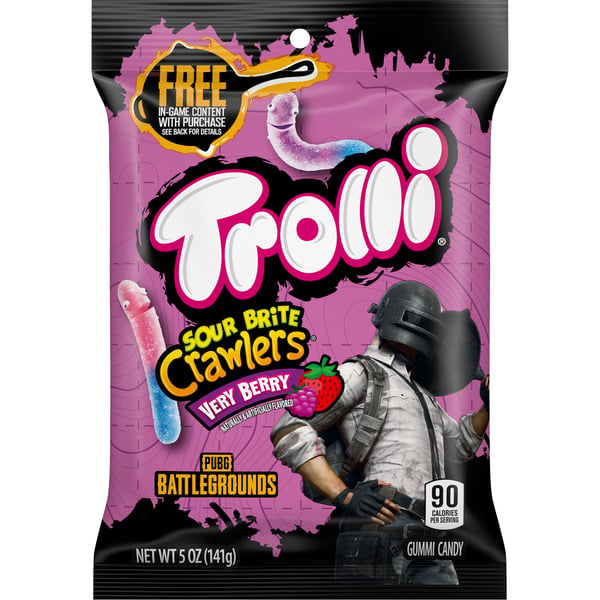 Candy & Chocolate Trolli Gummi Candy, Very Berry, Sour Brite Crawlers, Halo Infinite hero