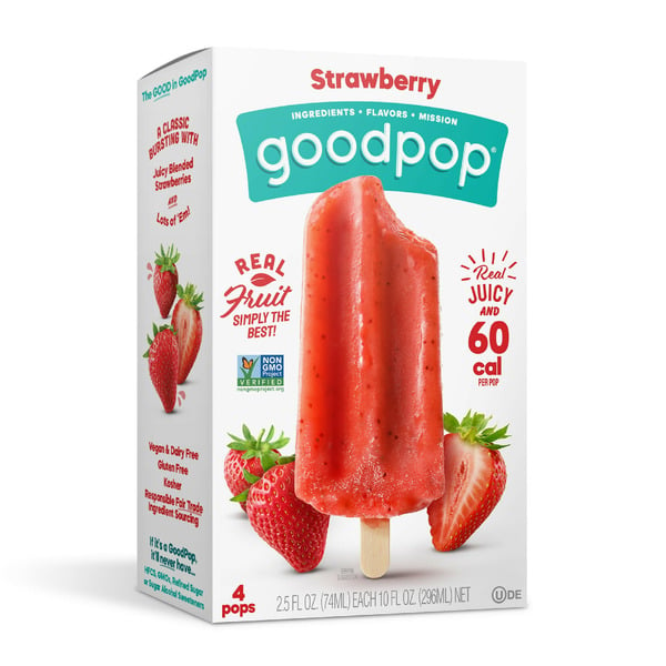 Ice Cream & Ice GoodPop Strawberry Frozen Fruit Bars hero