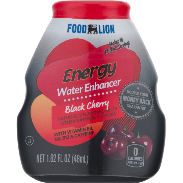 Cocoa & Drink Mixes Food Lion Water Enhancer, Black Cherry, Energy hero