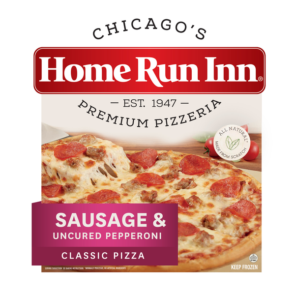 Frozen Pizza Home Run Inn Family Size Classic Frozen Sausage and Uncured Pepperoni Pizza hero