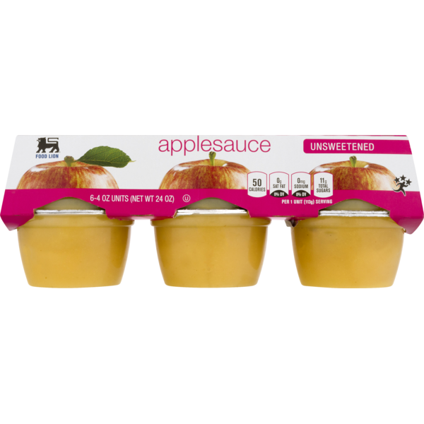 Canned Fruit & Applesauce Food Lion Applesauce, Unsweetened, Sleeve hero