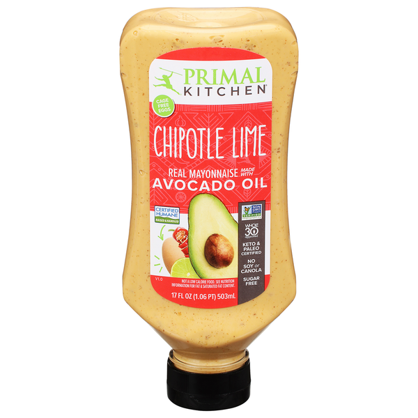 Condiments Primal Kitchen Chipotle Lime Real Mayonnaise Squeeze hero