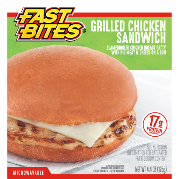 Fast Bites Grilled Chicken Sandwich, 4.4 oz (Frozen) hero