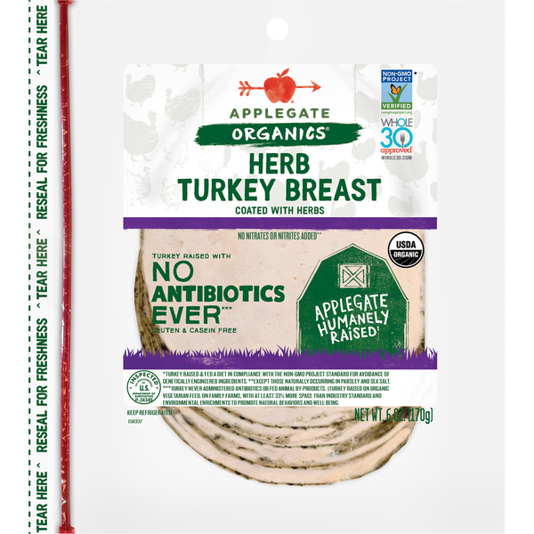 Lunch Meat Applegate Organics Organic Herb Turkey Breast hero