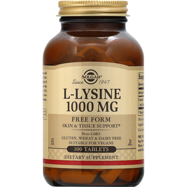 Vitamins & Supplements Solgar L-Lysine, 1000 mg, Tablets hero