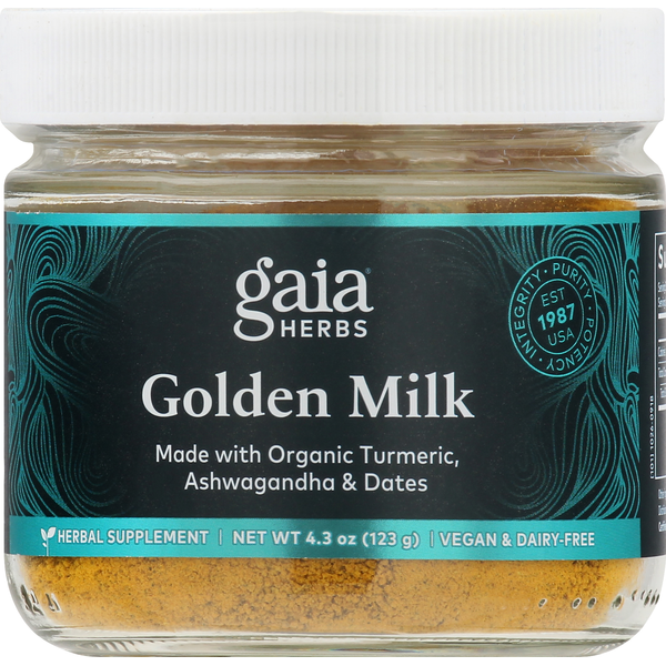 Mushrooms, Herbs & Tinctures Gaia Herbs Golden Milk hero