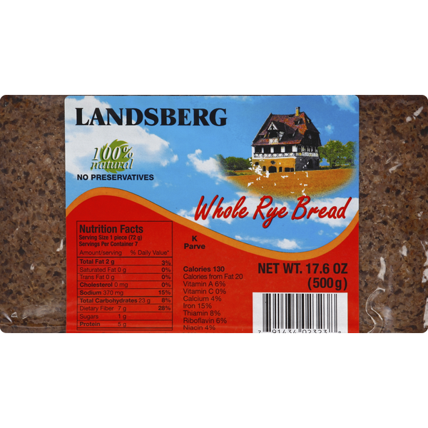 Bread Landsberg Bread, Whole Rye hero