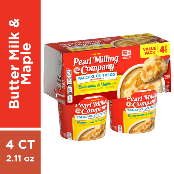 Hot Cereal & Pancake Mixes Pearl Milling Company Pancake on the Go, Buttermilk & Maple Flavor, Value Pack hero