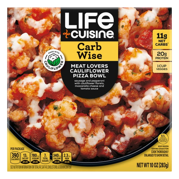 Frozen Meals Life Cuisine Frozen Meal Meat Lovers Cauliflower Pizza hero