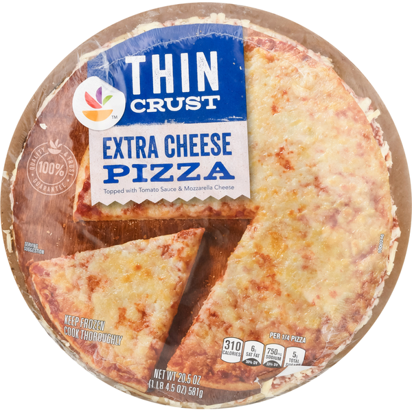 Frozen Pizza Store Brand Pizza, Extra Cheese, Thin Crust hero