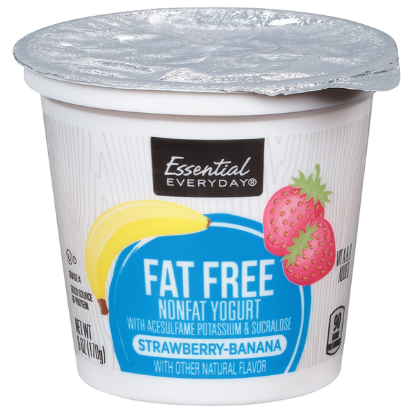 Yogurt Essential Everyday Yogurt, Nonfat, Fat Free, Strawberry-Banana hero