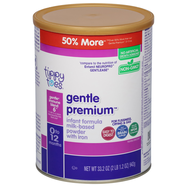 Baby Food & Formula Tippy Toes Infant Formula, Gentle Premium, Milk-Based Powder with Iron, 0 to 12 Months hero