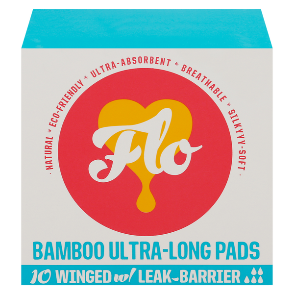 Feminine Care Flo Pads, Ultra-Long, Bamboo hero