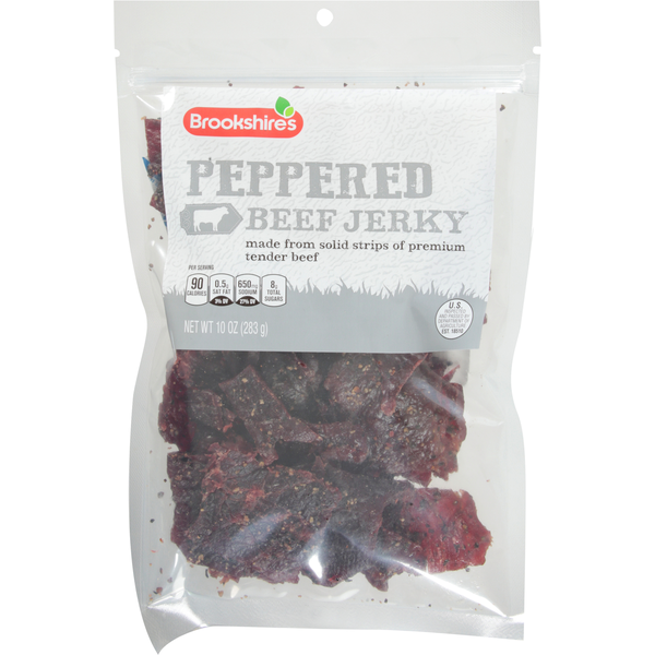 Popcorn & Jerky Brookshire's Beef Jerky, Peppered hero