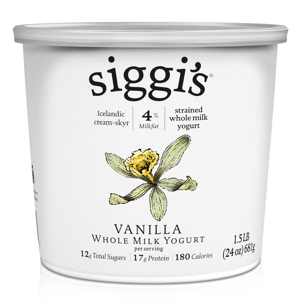 Yogurt Siggi's Icelandic Skyr Whole Milk Yogurt, Vanilla hero