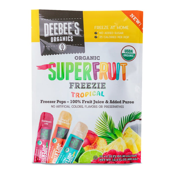 Candy & Chocolate DeeBee's Organics Tropical Organic SuperFruit Freezies (100% Fruit Juice) hero