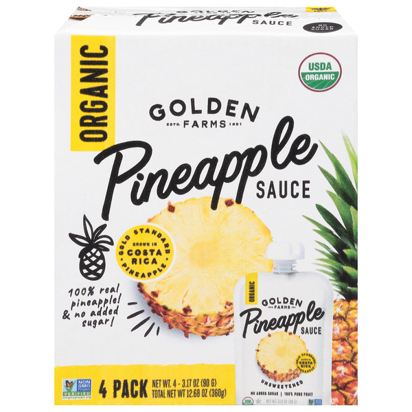 Condiments Golden Farms Sauce, Organic, Pineapple, 4 Pack hero