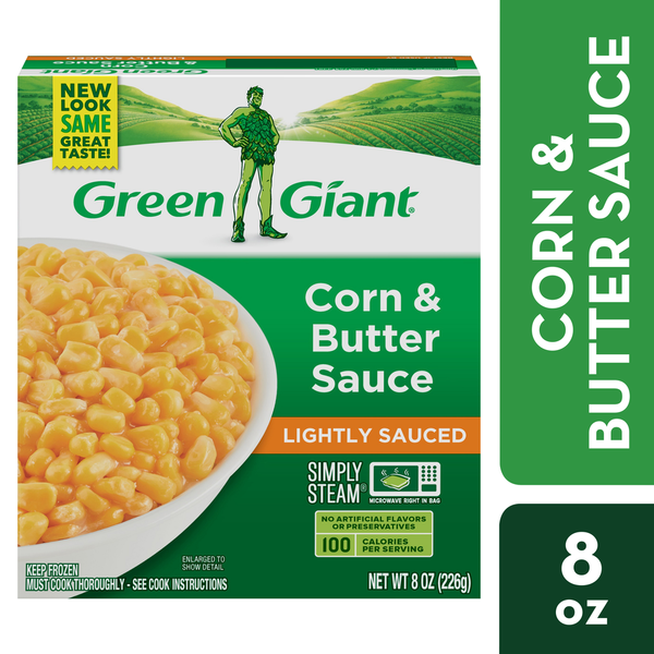 Green Giant Simply Steam Corn & Butter Sauce, Lightly Sauced Frozen Vegetables hero