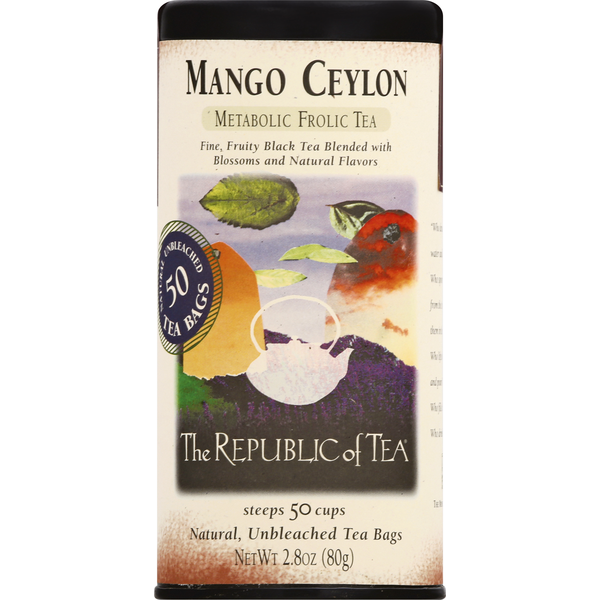 Tea The Republic of Tea Black Tea, Mango Ceylon, Bags hero