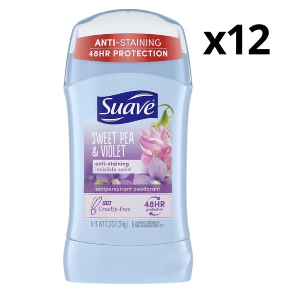 Deodorants Suave Antiperspirant Deodorant Stick Sweet Pea Violet hero