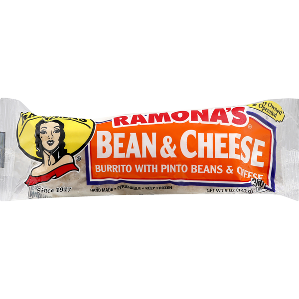 Frozen Meals Ramona's Burrito, Bean & Cheese hero