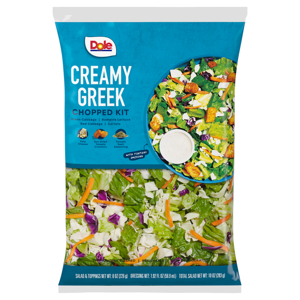 Prepared Meals Dole Chopped Kit, Creamy Greek hero