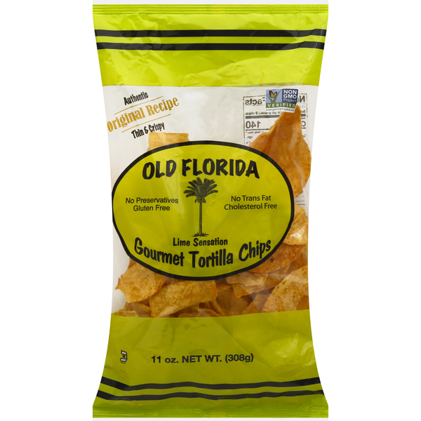 Chips & Pretzels Old Florida Gourmet Tortilla Chips, Gourmet, Lime Sensation, Thin & Crispy hero