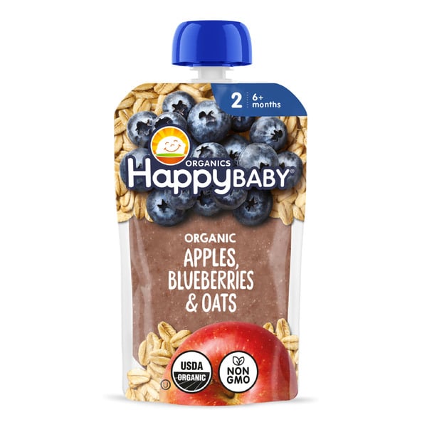 Baby Food & Formula Happy Baby Organics Organics Clearly Crafted Stage 2 Apples, Blueberries & Oats Pouch 4oz UNIT hero