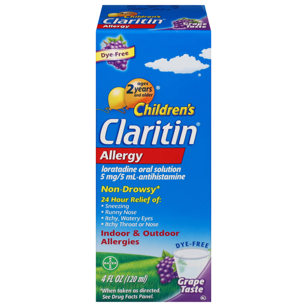 Claritin 24 Hour Non-Drowsy, Grape Allergy Syrup hero